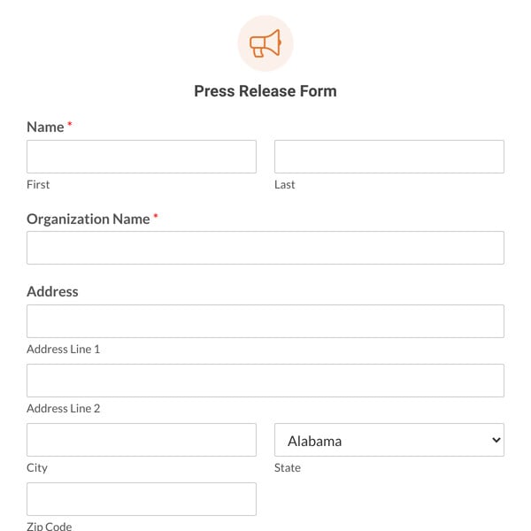 Press Release Form Template