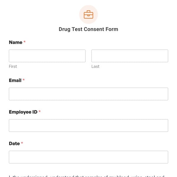 Drug Test Consent Form Template