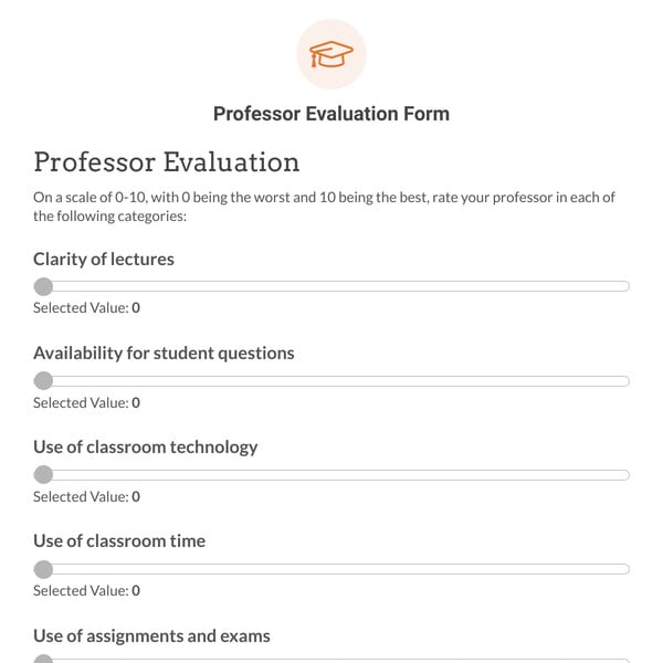 Professor Evaluation Form Template