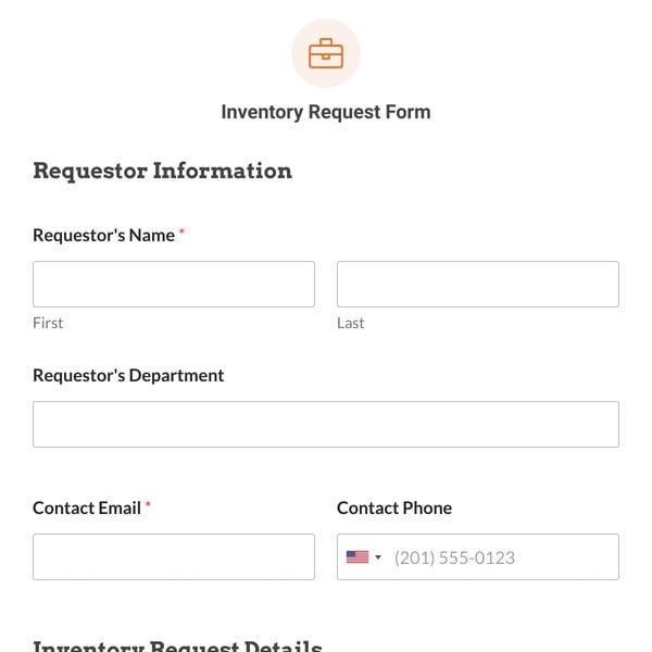 Inventory Request Form Template