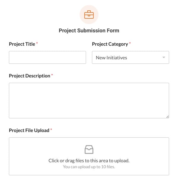 Project Submission Form Template