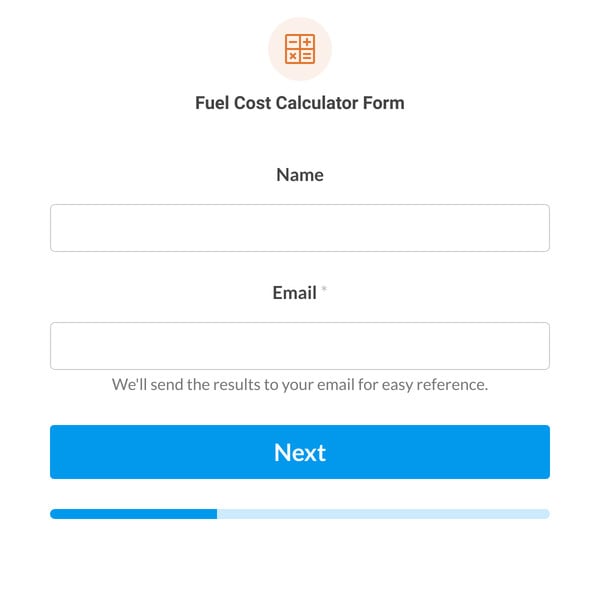 Fuel Cost Calculator Form Template