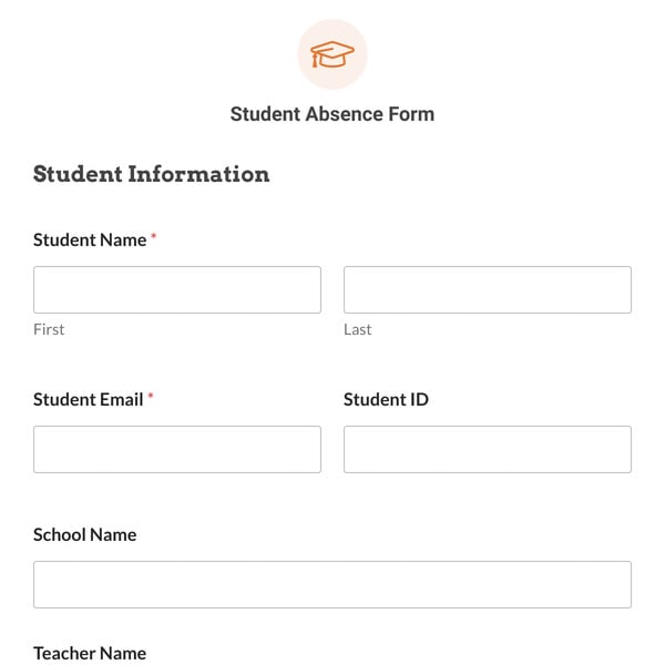 Student Absence Form Template