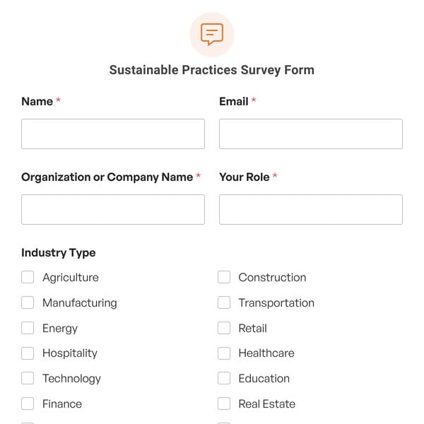 Sustainable Practices Survey Form Template