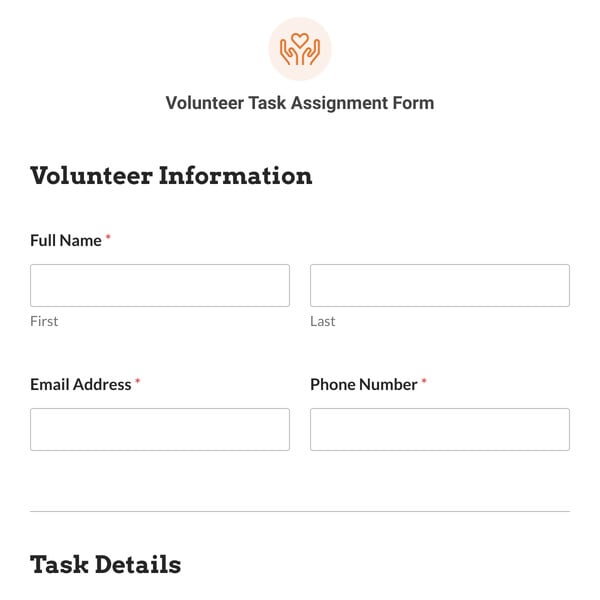 Volunteer Task Assignment Form Template