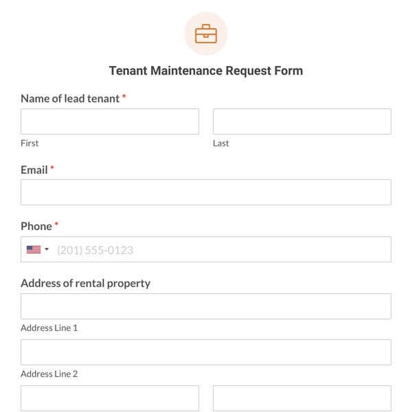 Tenant Maintenance Request Form Template