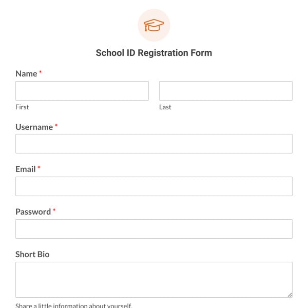 School ID Registration Form Template