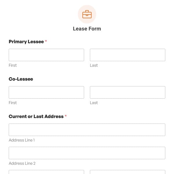 Lease Form Template