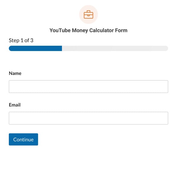 YouTube Money Calculator Form Template