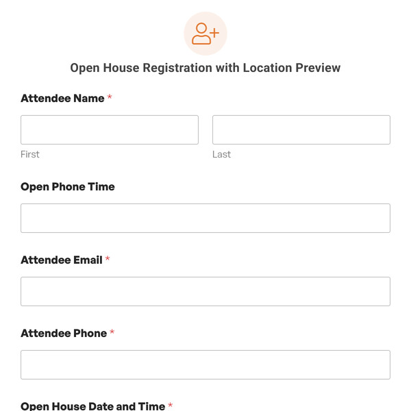 Open House Registration with Location Preview