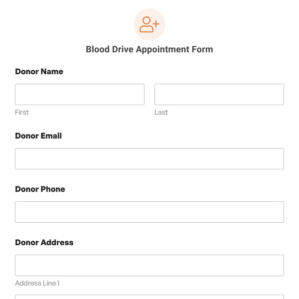 Blood Drive Appointment Form Template