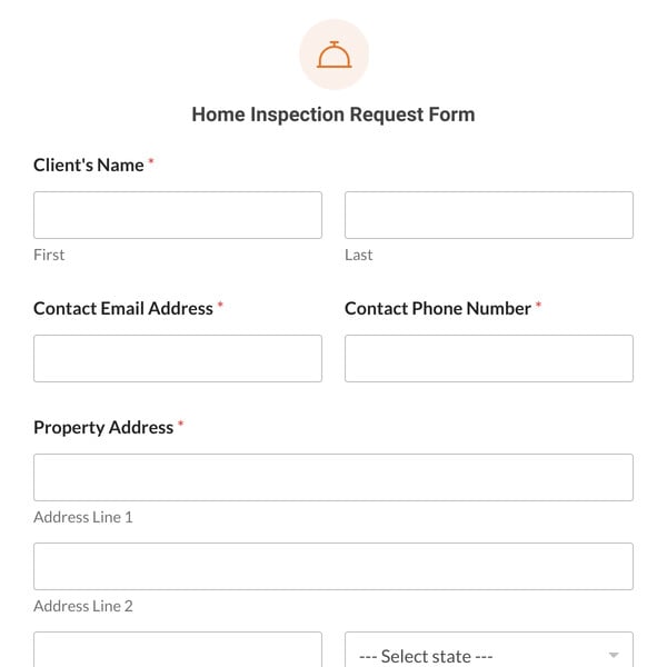 Home Inspection Request Form Template