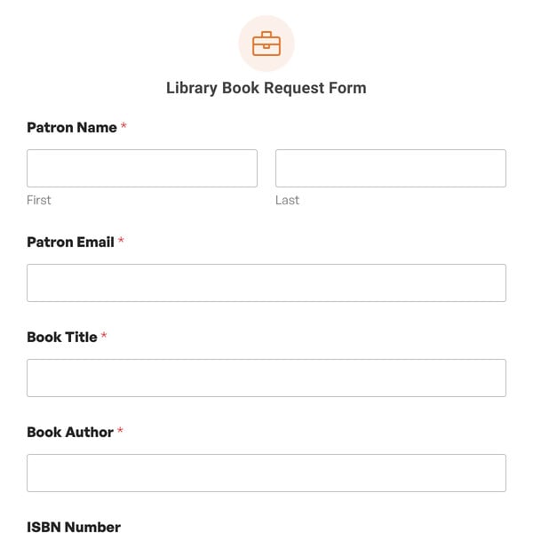 Library Book Request Form Template