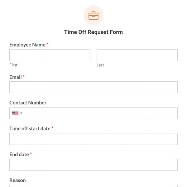 Time Off Request Form Template