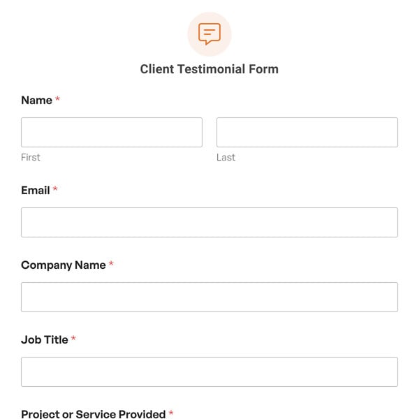 Client Testimonial Form Template