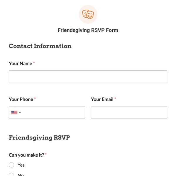 Friendsgiving RSVP Form Template