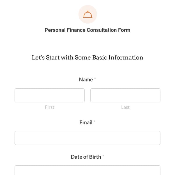 Personal Finance Consultation Form Template