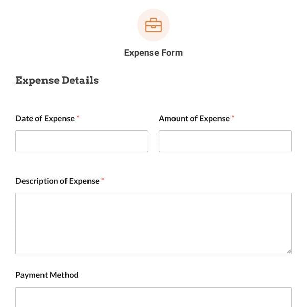 Expense Form Template