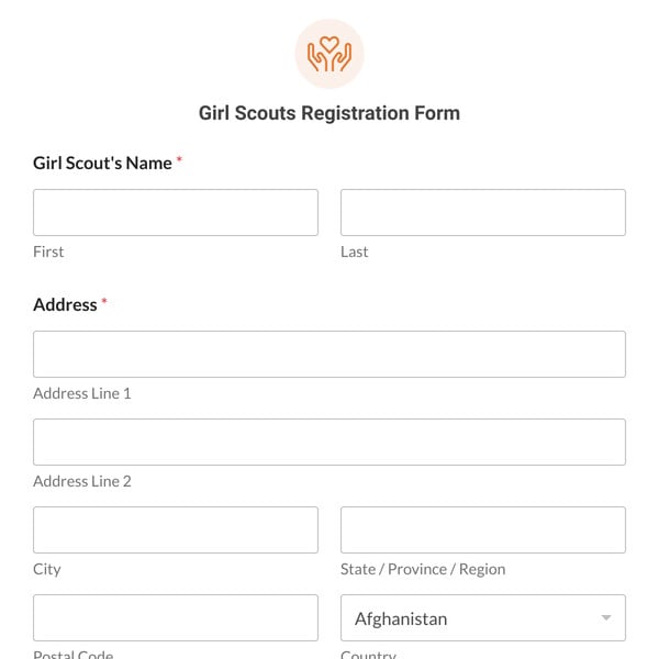 Girl Scouts Registration Form Template