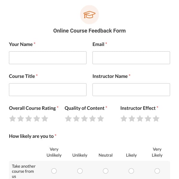 Online Course Feedback Form Template