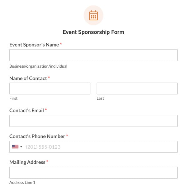 Event Sponsorship Form Template