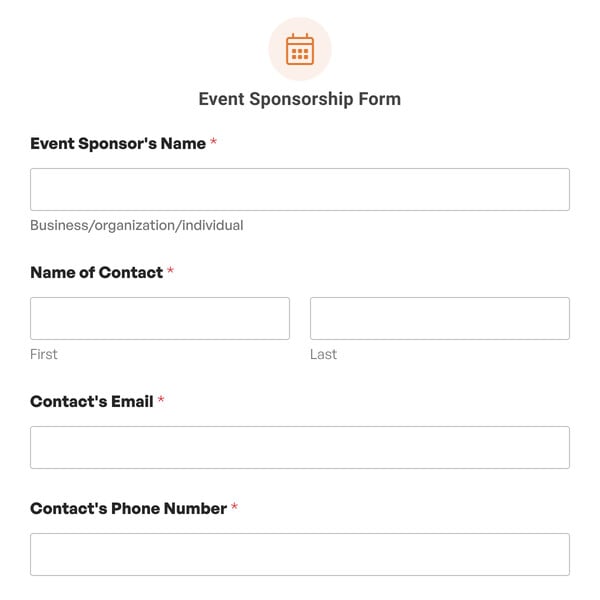 Event Sponsorship Form Template