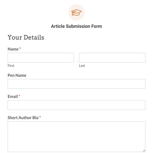 Article Submission Form Template