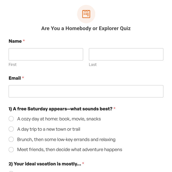 Are You a Homebody or Explorer Quiz Template