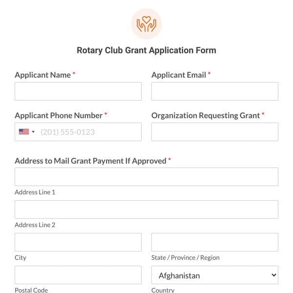 Rotary Club Grant Application Form Template