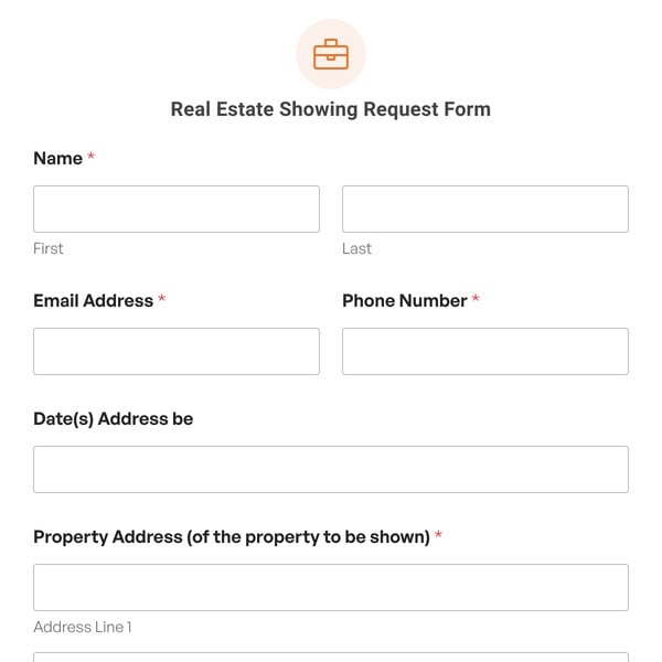 Real Estate Showing Request Form Template