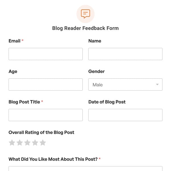 Blog Reader Feedback Form Template