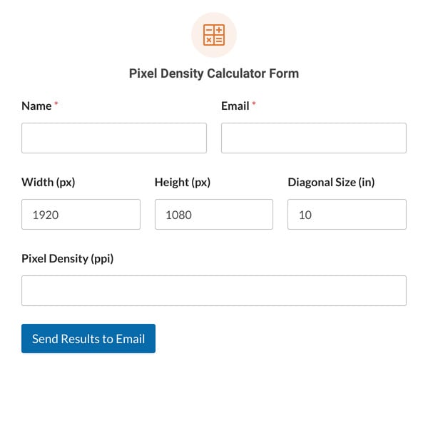 Pixel Density Calculator Form Template