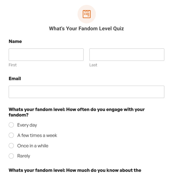 What's Your Fandom Level Quiz Template