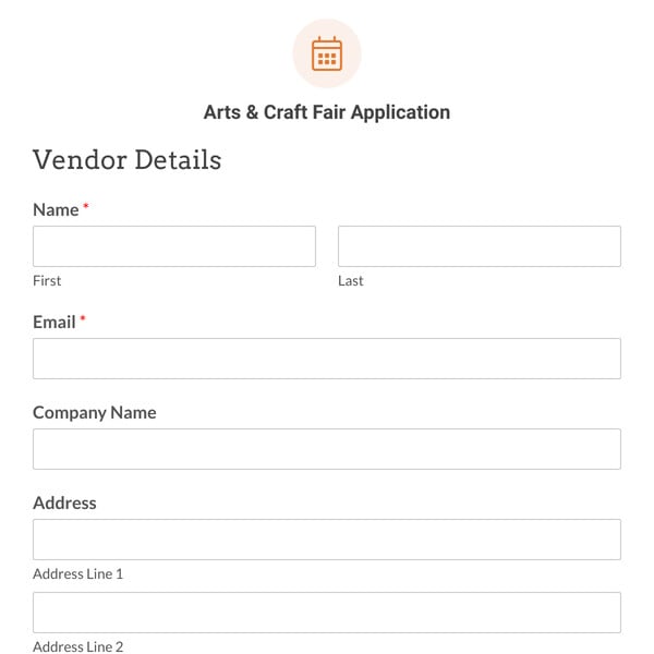 Arts & Craft Fair Application Template
