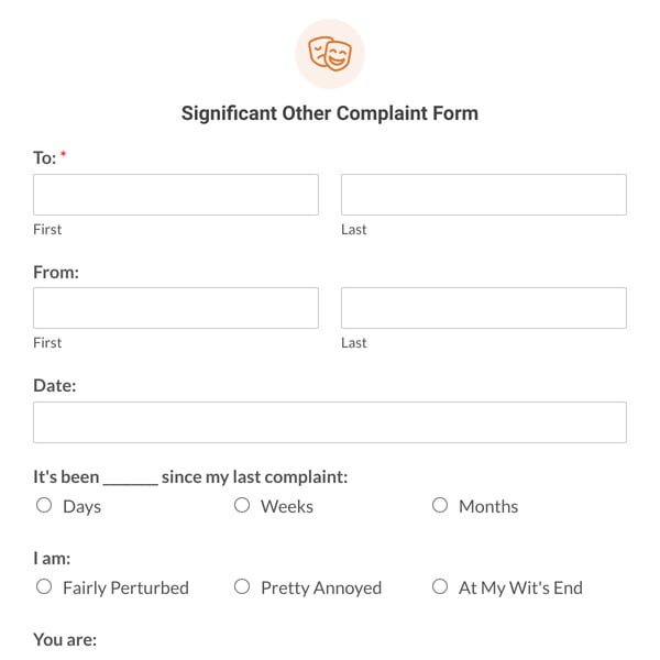 Significant Other Complaint Form Template