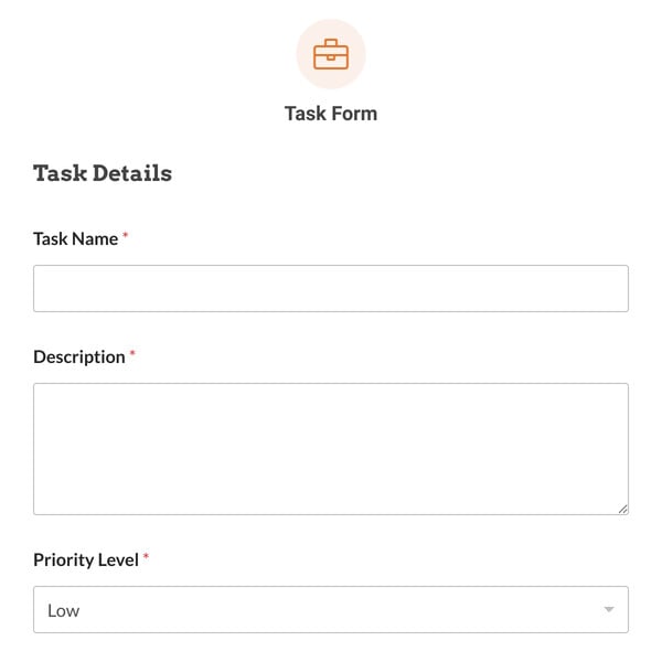 Task Form Template