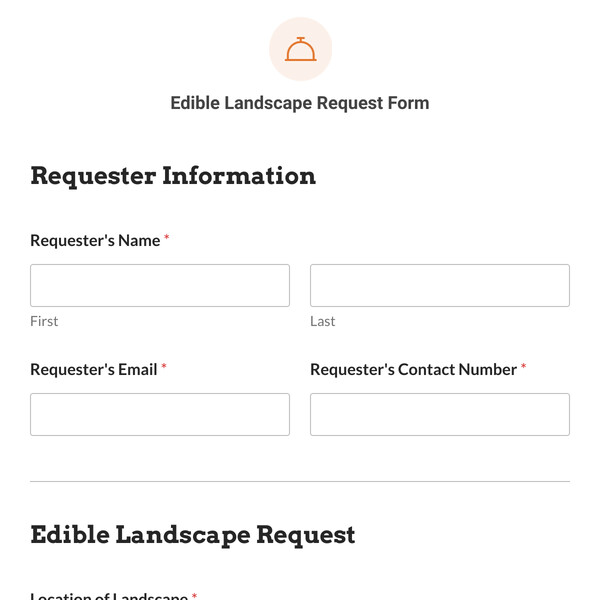 Edible Landscape Request Form Template