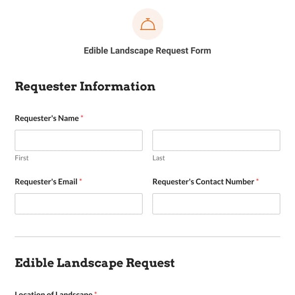 Edible Landscape Request Form Template