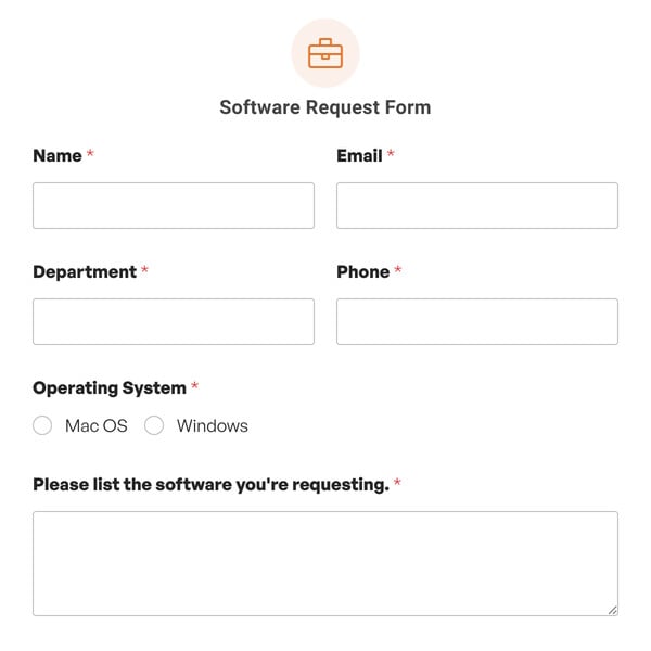 Software Request Form Template