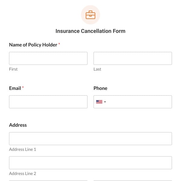 Insurance Cancellation Form Template