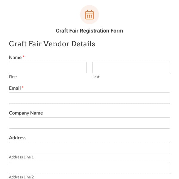 Craft Fair Registration Form Template