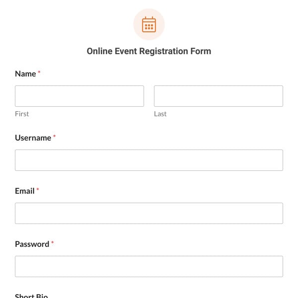 Online Event Registration Form Template