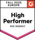 G2 2025 Distintivo High Performer Europa