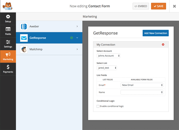 GetResponse Integration Setup in Builder