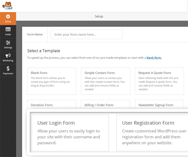 Login and User Registration Forms for WPForms