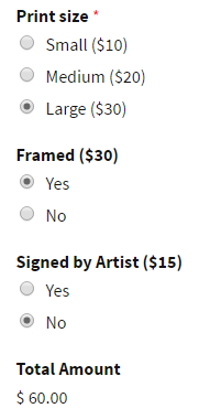 WPForms calculate pricing based on options