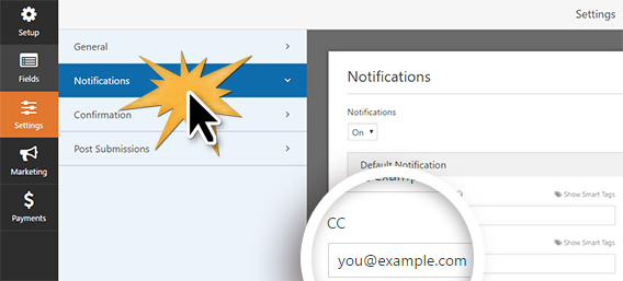 Add a CC email address to your form notifications