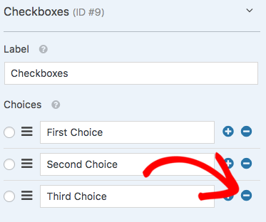 Remove checkboxes