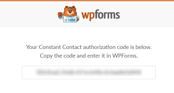 constant contact authorization code