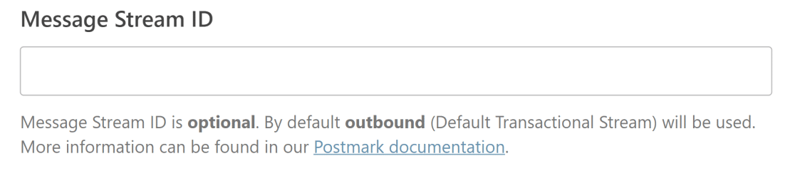 Postmark message stream WP Mail SMTP